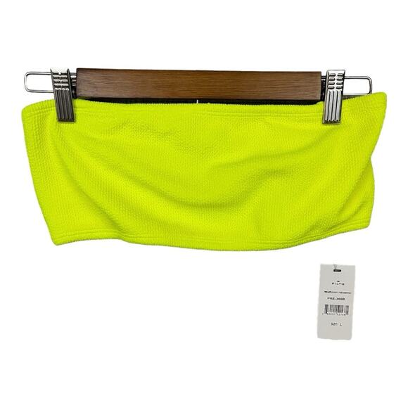 PILYQ Tube Bandeau Bikini‎ Top and Full Bikini Bottom in Pineapple Reef Terry L - Picture 4 of 16